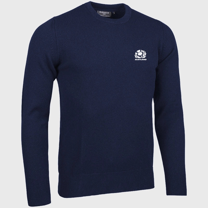 Glenmuir Scotland Rugby Morar Crew Neck Lambswool Golf Sweater Navy