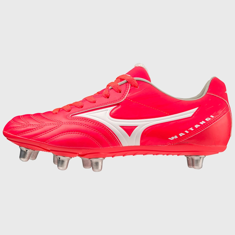 Mizuno Waitangi PS Rugby Boots Fiery Coral Red