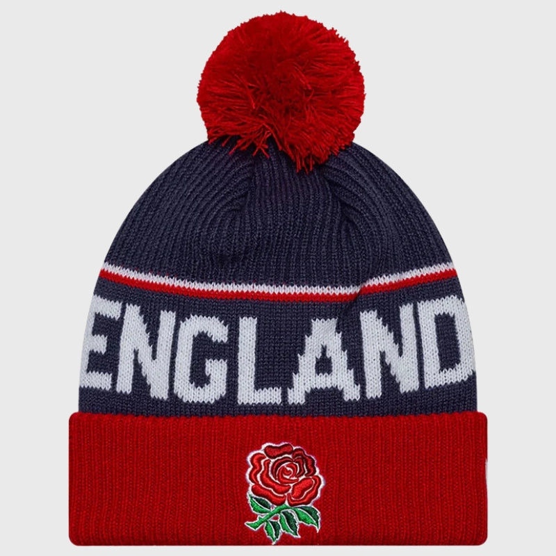 New Era England Rugby 1871 Sport Knit Bobble Beanie Hat Navy