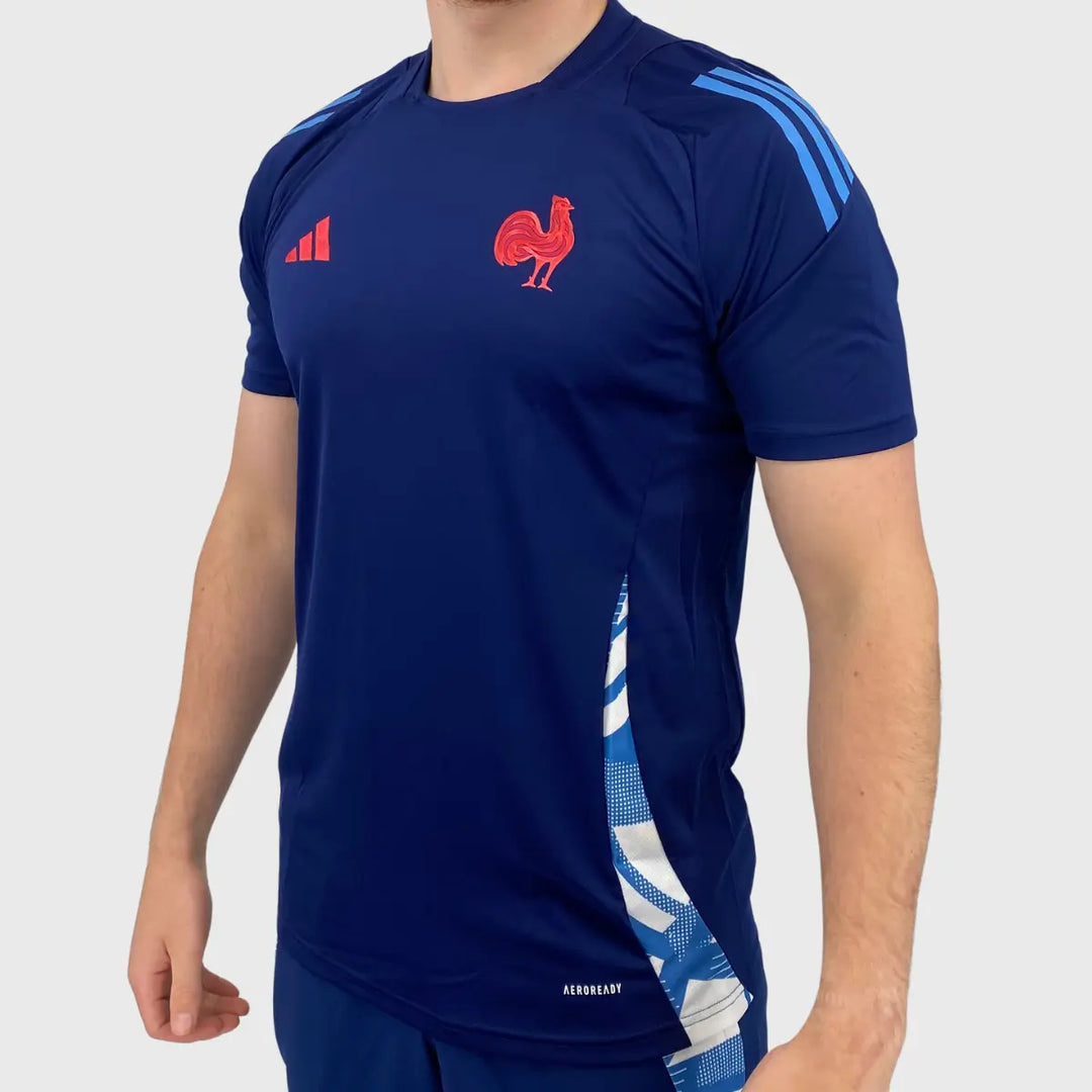 Adidas France Rugby Performance Tee Dark Blue - Rugbystuff.com