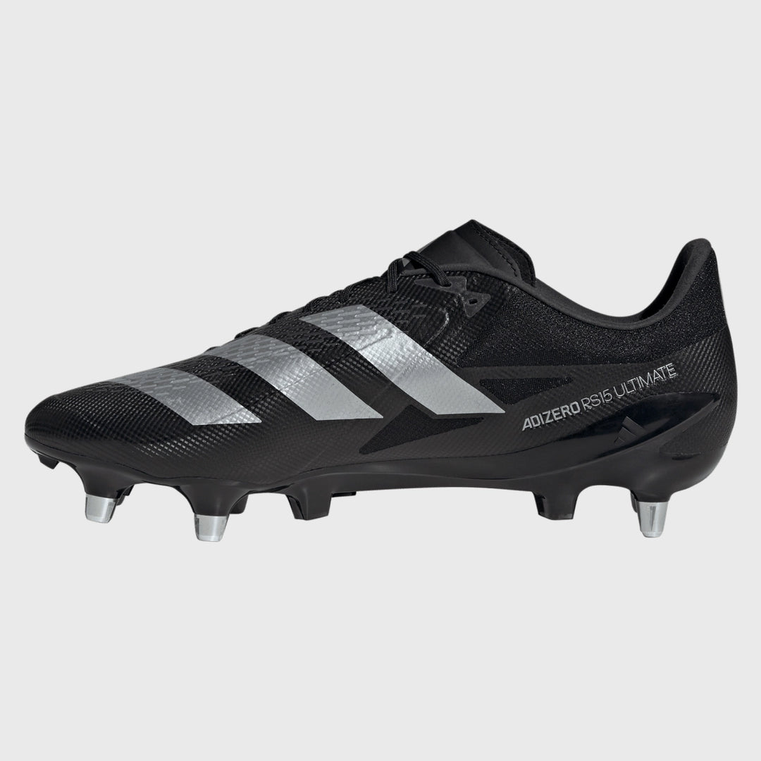 Adidas Adizero RS15 Ultimate SG Rugby Boots Black - Rugbystuff.com