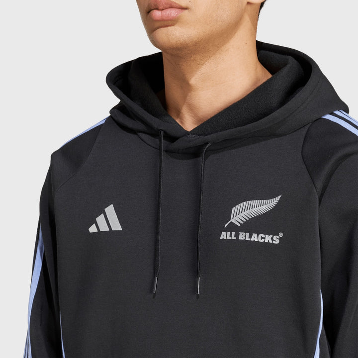 Adidas All Blacks Hoody Black/Blue Spark - Rugbystuff.com