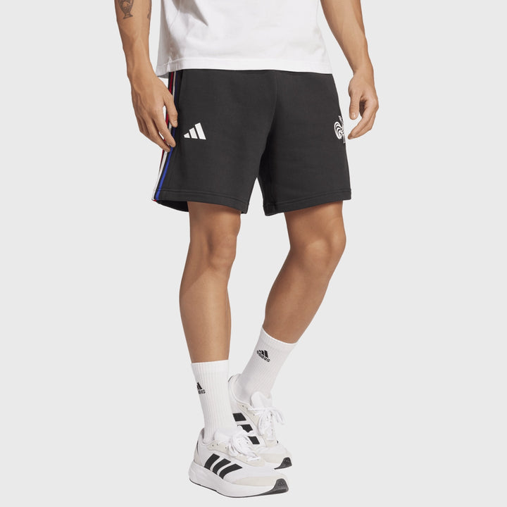 Adidas France Rugby 3 Stripe Shorts Black - Rugbystuff.com