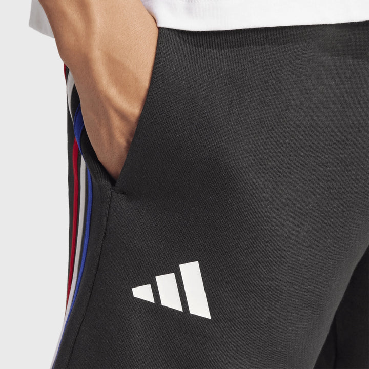 Adidas France Rugby 3 Stripe Shorts Black - Rugbystuff.com