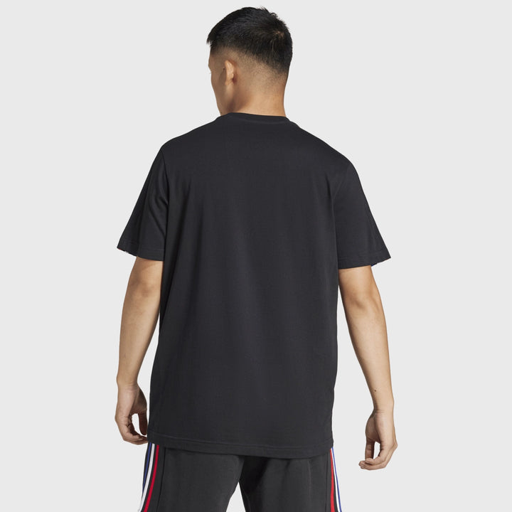 Adidas France Rugby 3 Stripe Tee Black - Rugbystuff.com