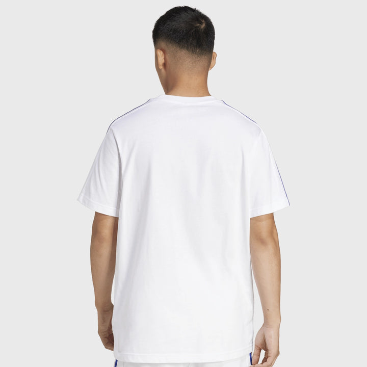 Adidas France Rugby 3 Stripe Tee White - Rugbystuff.com