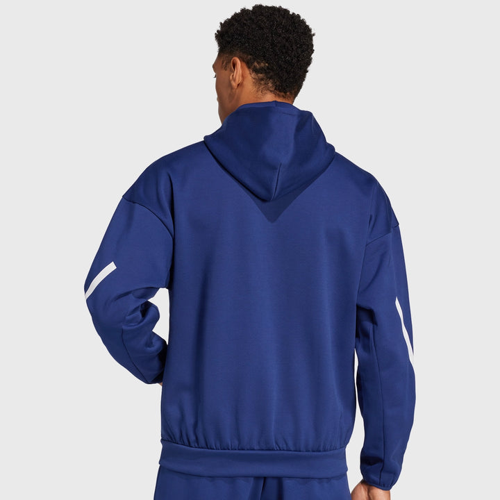 Adidas France Rugby Travel Full Zip Hoody Dark Blue - Rugbystuff.com