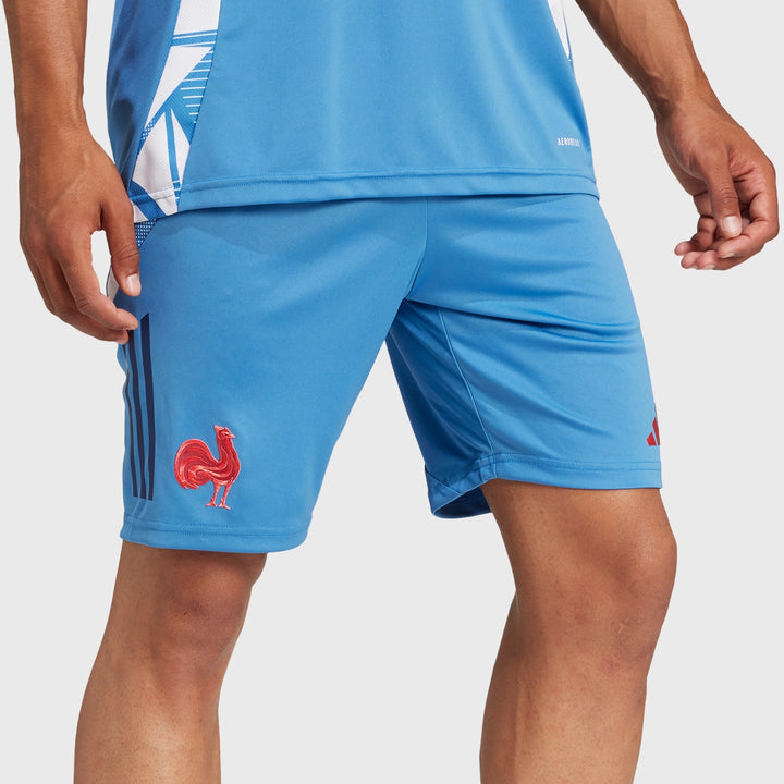 Adidas France Rugby Gym Shorts Focus Blue - Rugbystuff.com