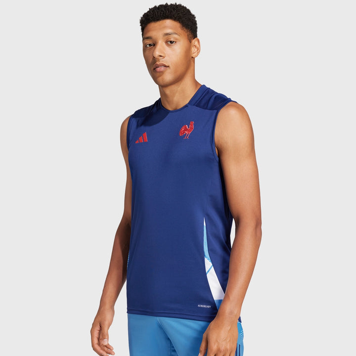 Adidas France Rugby Singlet Dark Blue - Rugbystuff.com