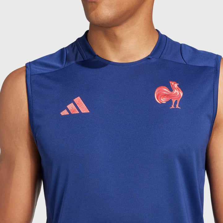 Adidas France Rugby Singlet Dark Blue - Rugbystuff.com