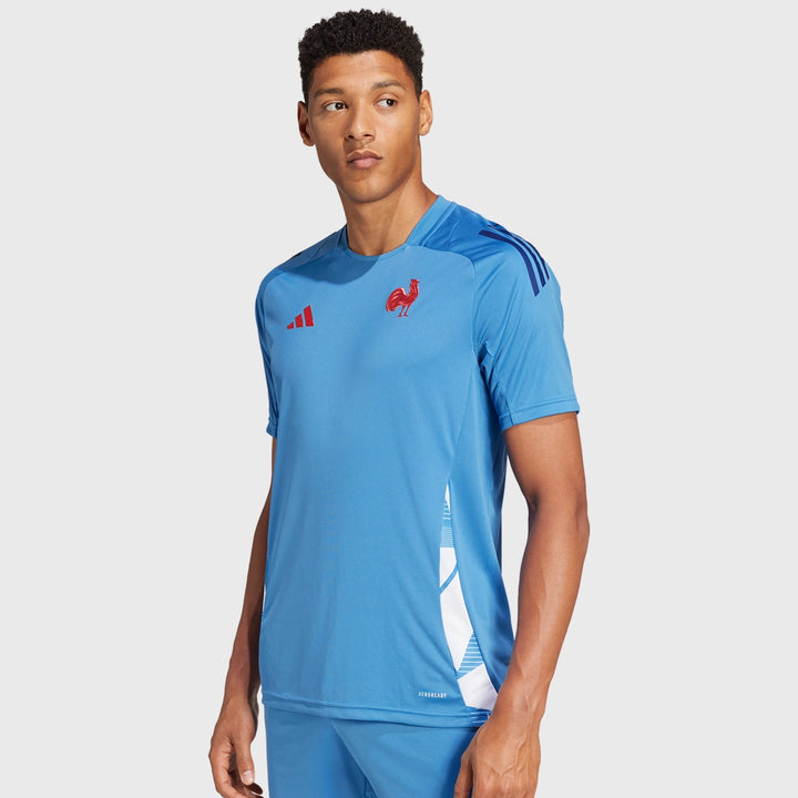 Adidas France Rugby Performance Tee Focus Blue - Rugbystuff.com