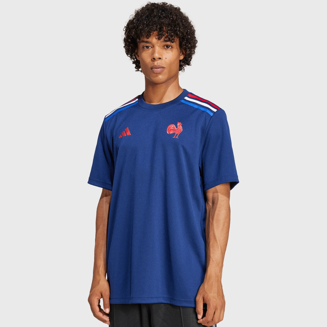 Adidas France Rugby Supporters Tee Dark Blue - Rugbystuff.com