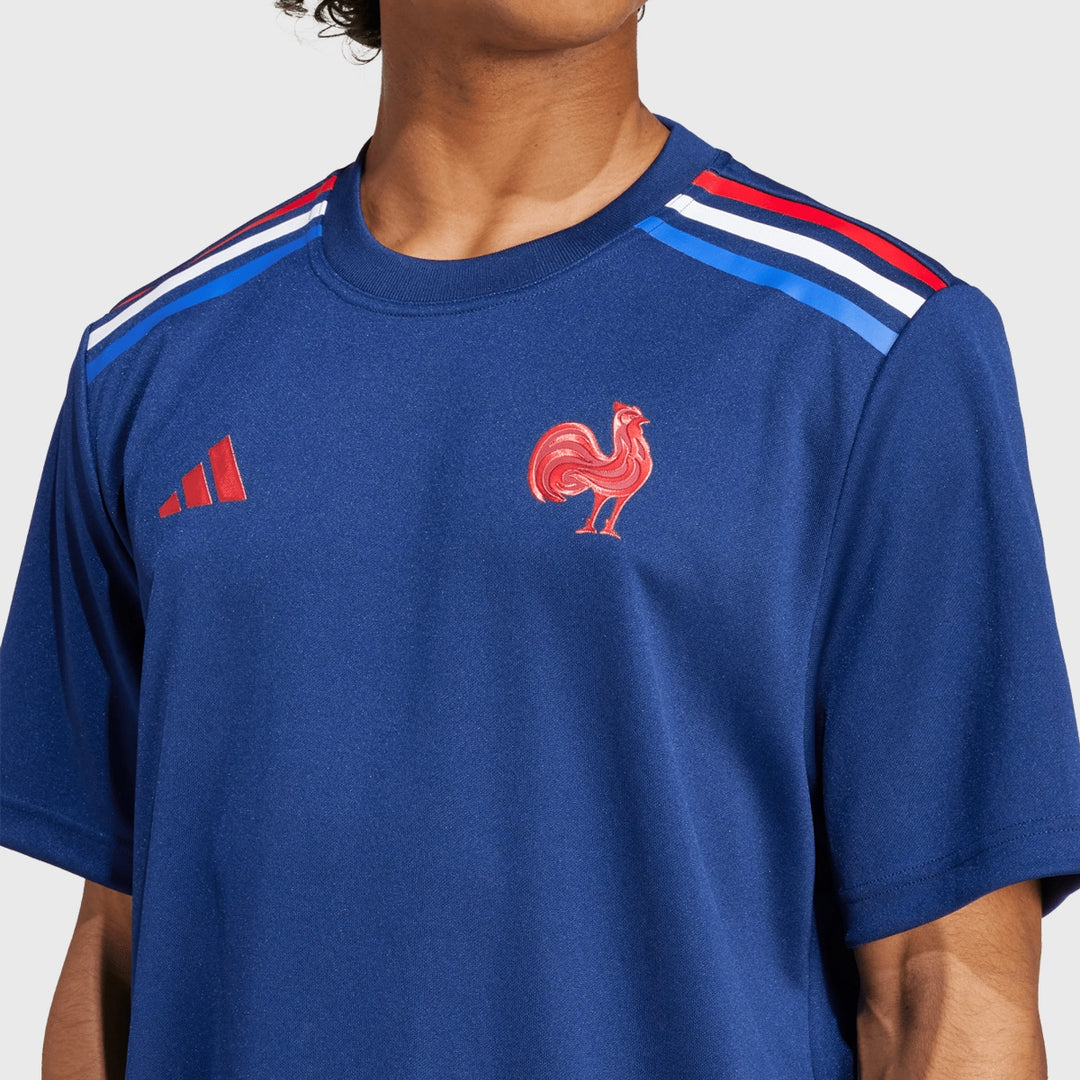 Adidas France Rugby Supporters Tee Dark Blue - Rugbystuff.com