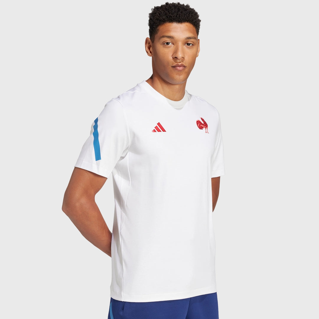 Adidas France Rugby Travel Tee White - Rugbystuff.com