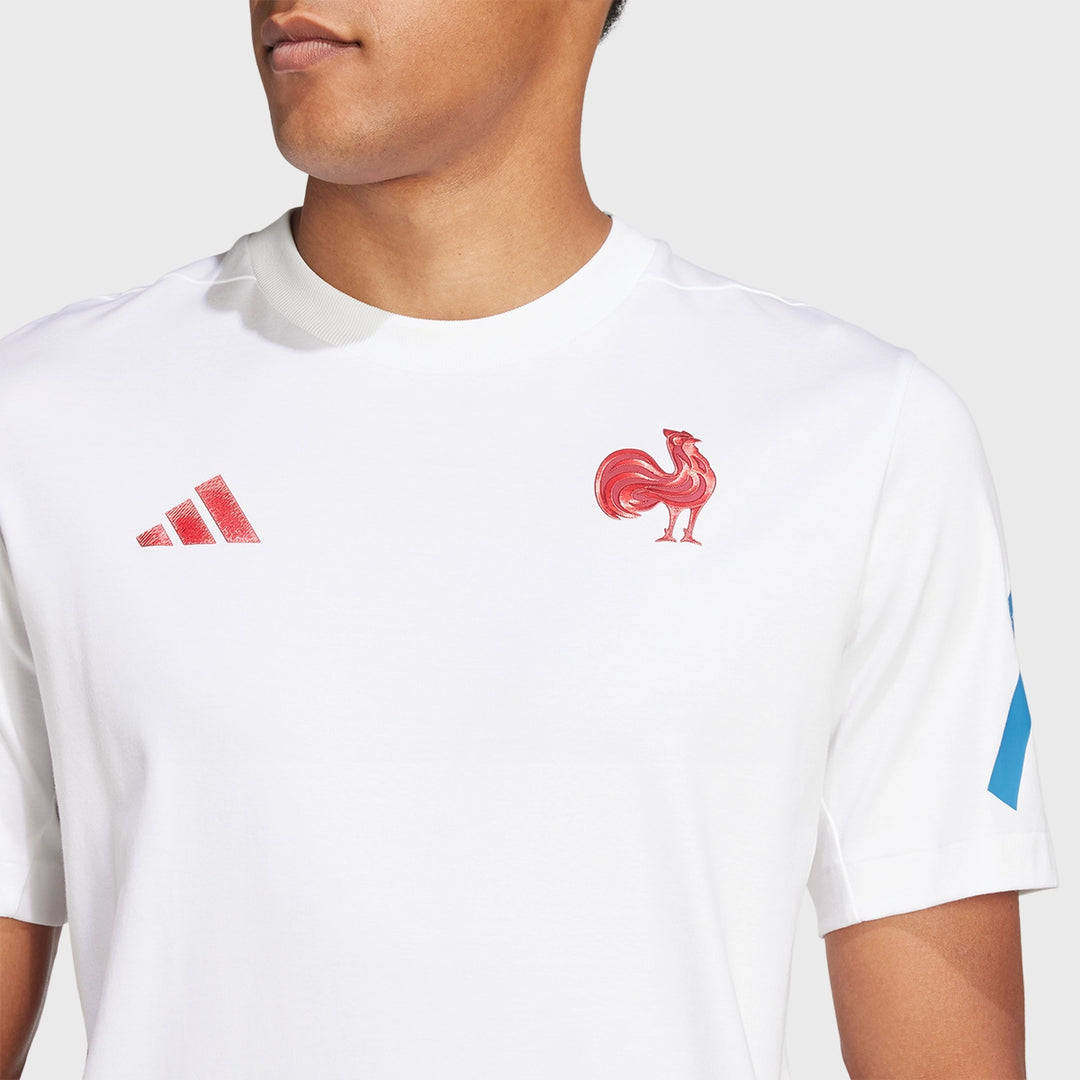 Adidas France Rugby Travel Tee White - Rugbystuff.com