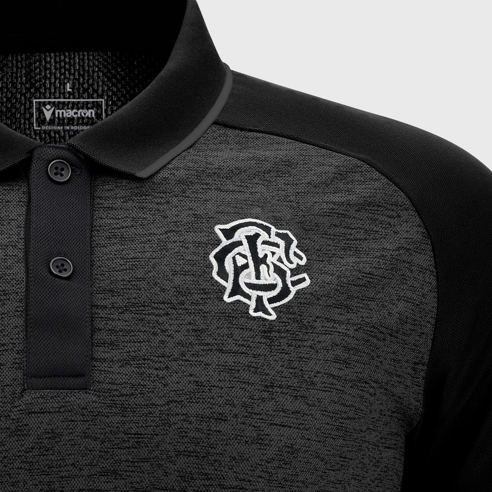 Macron Barbarians Rugby Poly Polo Shirt Black 2024/25 - Rugbystuff.com