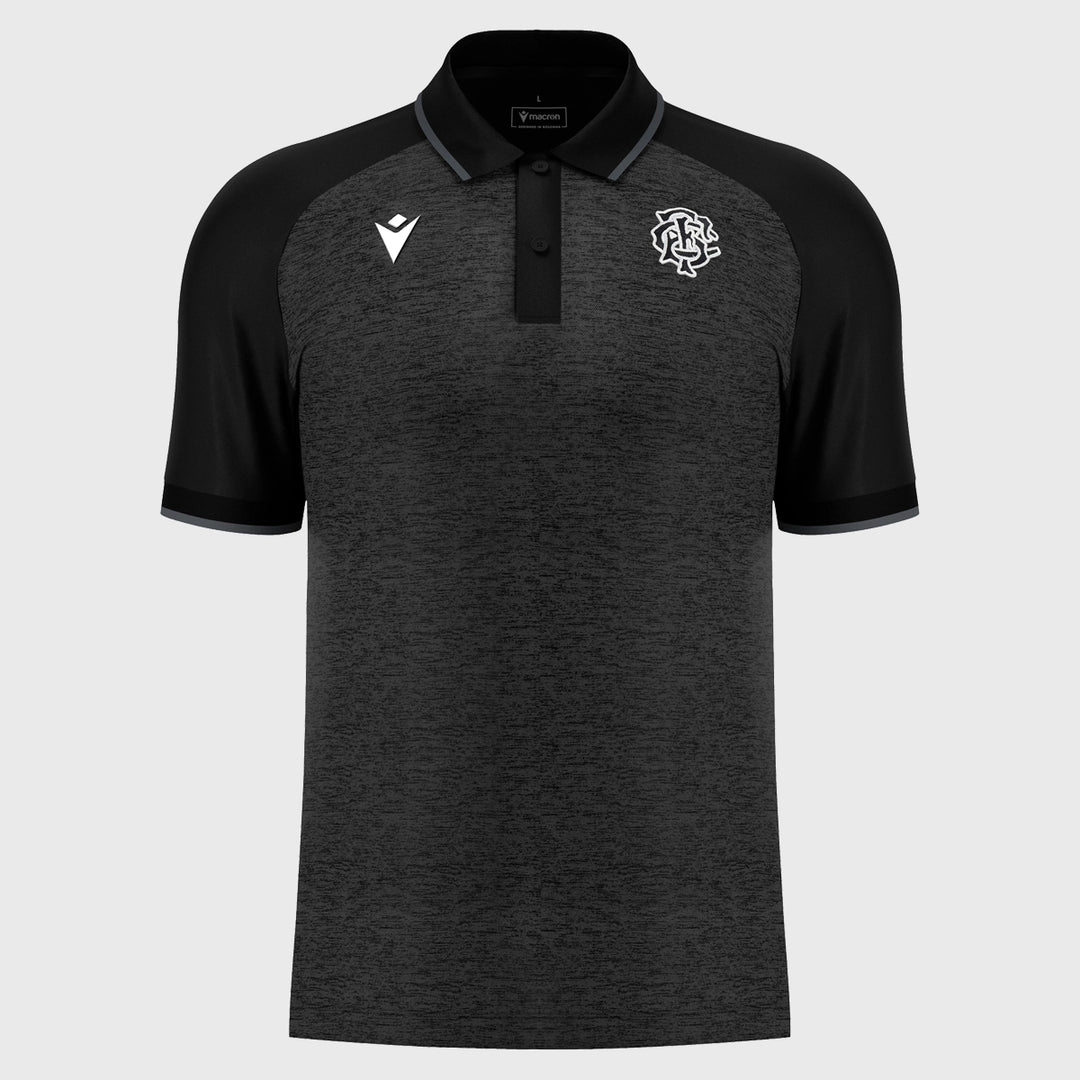 Macron Barbarians Rugby Poly Polo Shirt Black 2024/25 - Rugbystuff.com