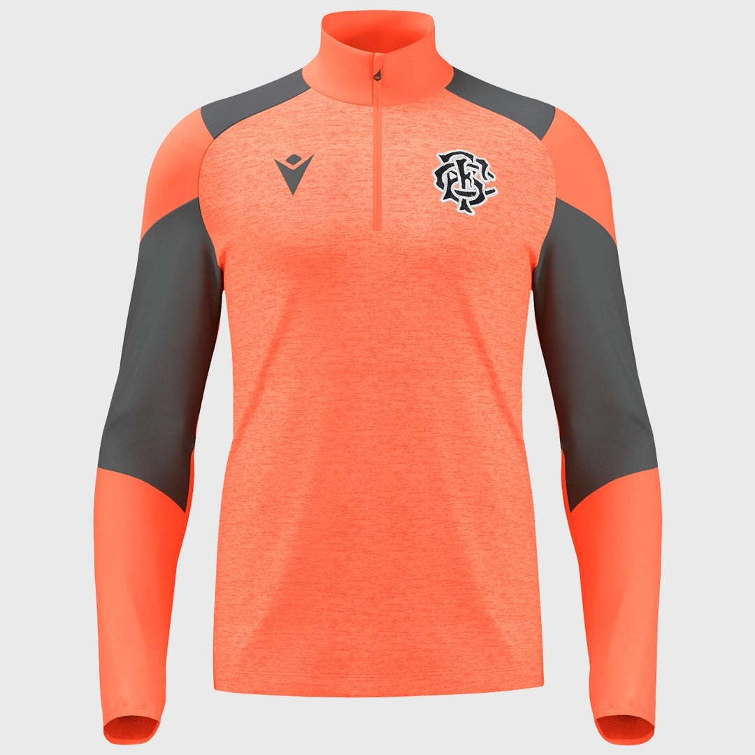 Macron Barbarians Rugby Staff 1/4 Zip Top Coral 2024/25 - Rugbystuff.com