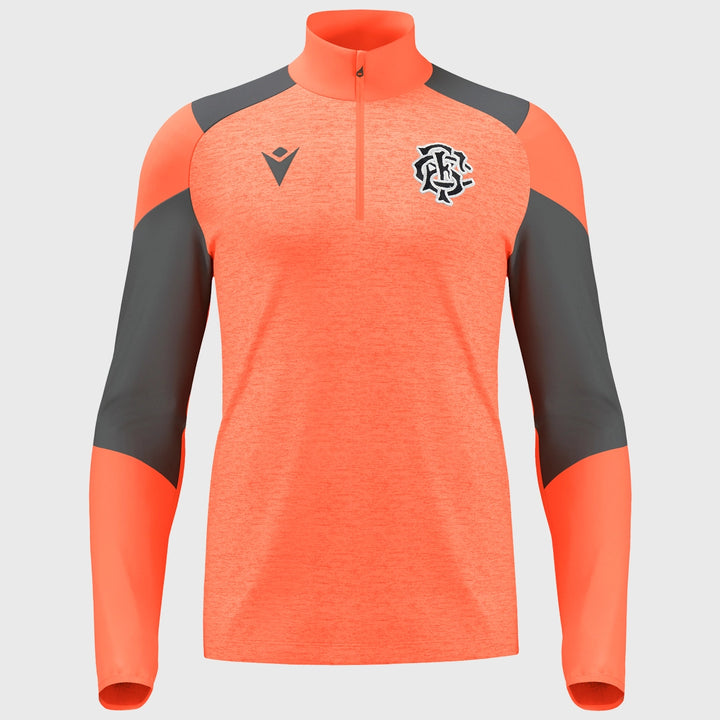 Macron Barbarians Rugby Staff 1/4 Zip Top Coral 2024/25 - Rugbystuff.com