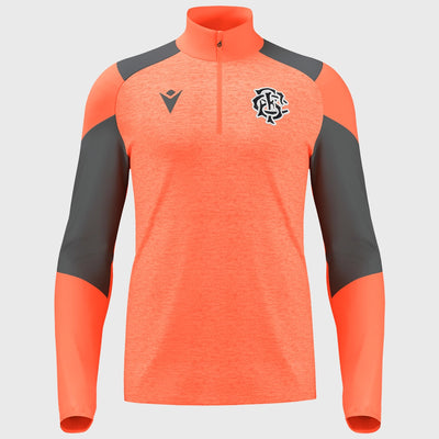 Macron Barbarians Rugby Staff 1/4 Zip Top Coral 2024/25