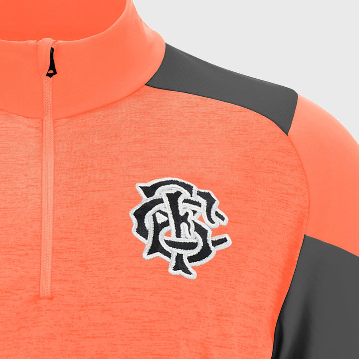 Macron Barbarians Rugby Staff 1/4 Zip Top Coral 2024/25 - Rugbystuff.com