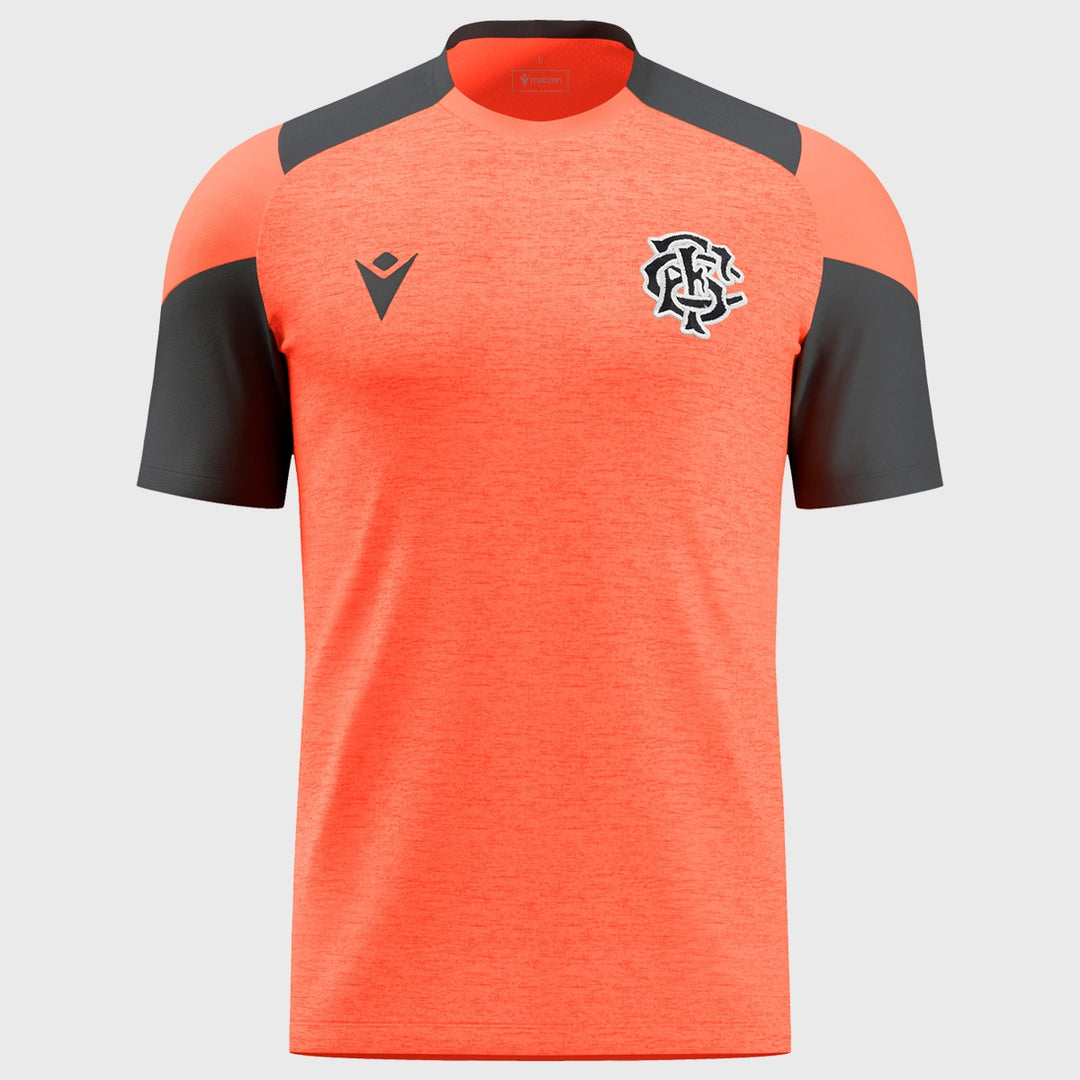 Macron Barbarians Rugby Staff Poly Dry Tee Coral 2024/25 - Rugbystuff.com