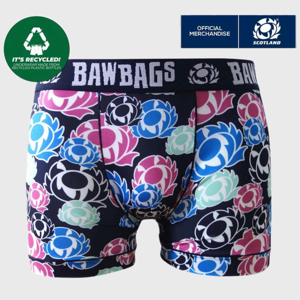 Bawbags Scotland Rugby Cool De Sacs Patch Technical Boxer Shorts - Rugbystuff.com