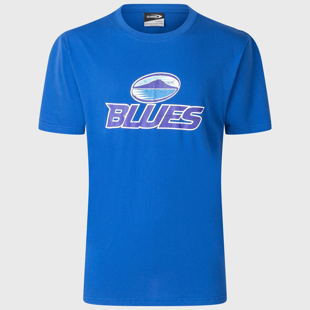 Classic Blues Super Rugby Distressed Logo Cotton Tee Royal Blue - Rugbystuff.com