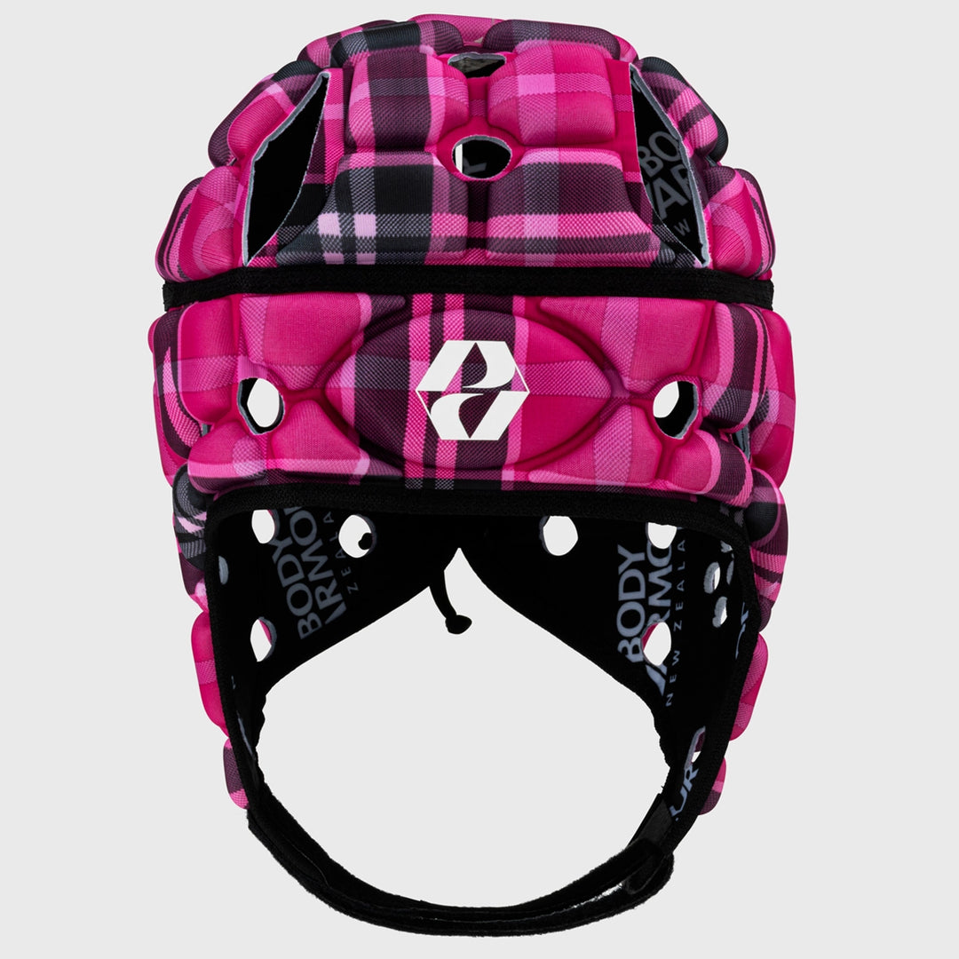 Body Armour Kid's Ventilator Rugby Headguard Pink Tartan - Rugbystuff.com