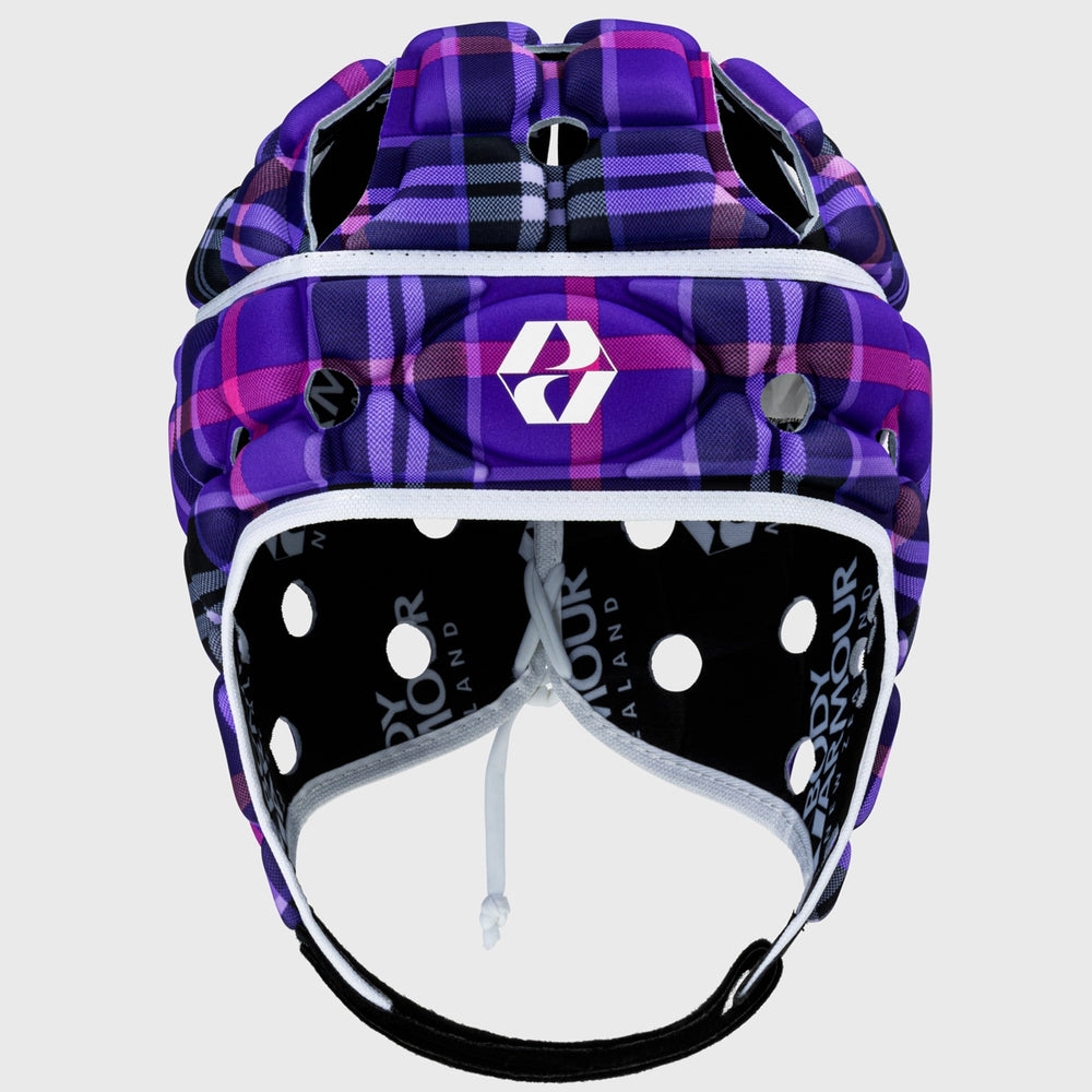 Body Armour Kid's Ventilator Rugby Headguard Purple Tartan - Rugbystuff.com