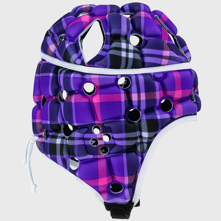 Body Armour Ventilator Rugby Headguard Purple Tartan - Rugbystuff.com