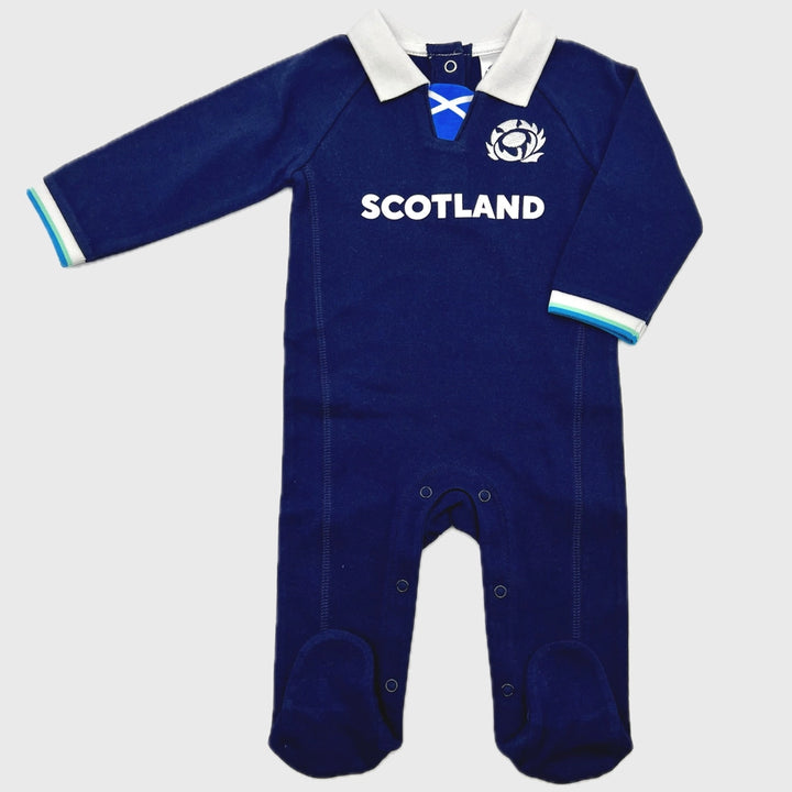 Brecrest Scotland Rugby Home Baby Sleepsuit 2024/25 - Rugbystuff.com