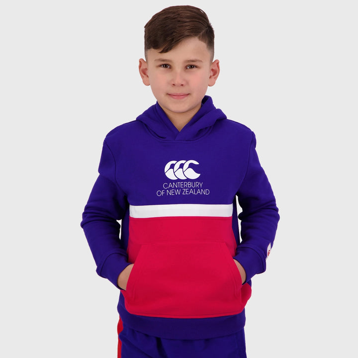 Canterbury Kid's Legends Hoody Royal Blue/Red - Rugbystuff.com