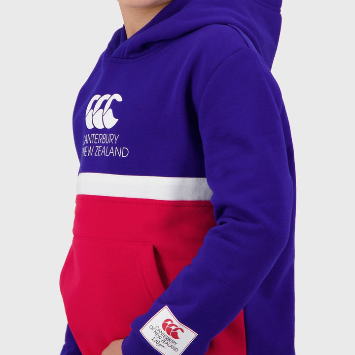 Canterbury Kid's Legends Hoody Royal Blue/Red - Rugbystuff.com