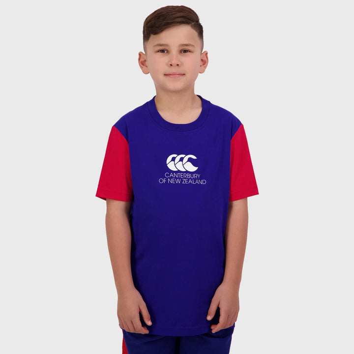 Canterbury Kid's Legends Tee Royal Blue/Red - Rugbystuff.com