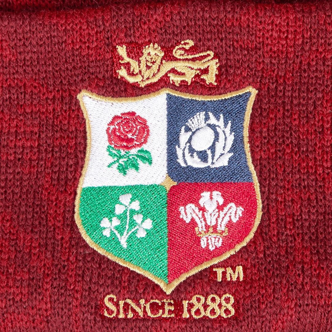 Canterbury British & Irish Lions Fleece Lined Bobble Beanie Hat Red - Rugbystuff.com