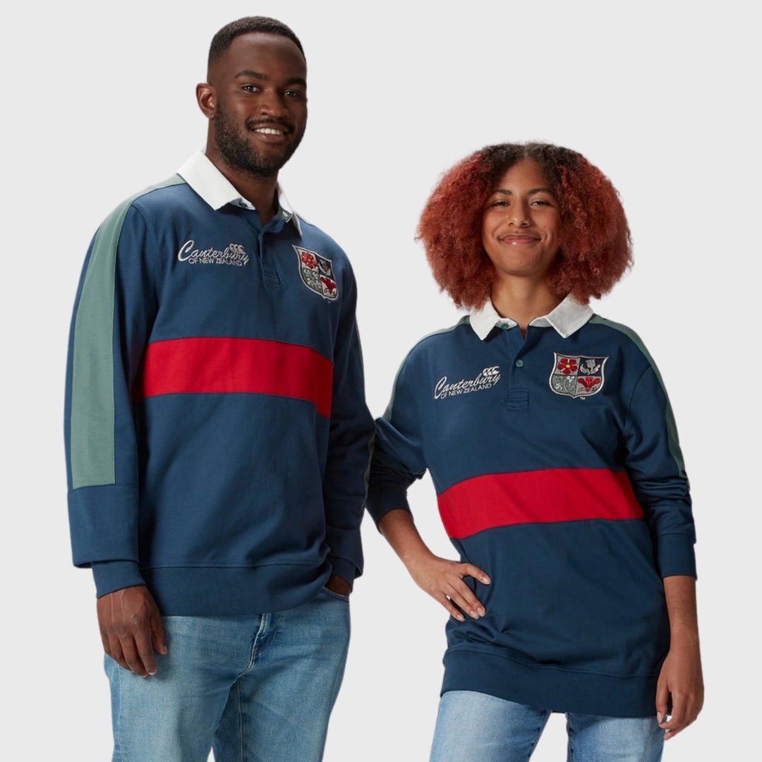 Canterbury British & Irish Lions Heritage Long Sleeve Rugby Shirt Navy - Rugbystuff.com