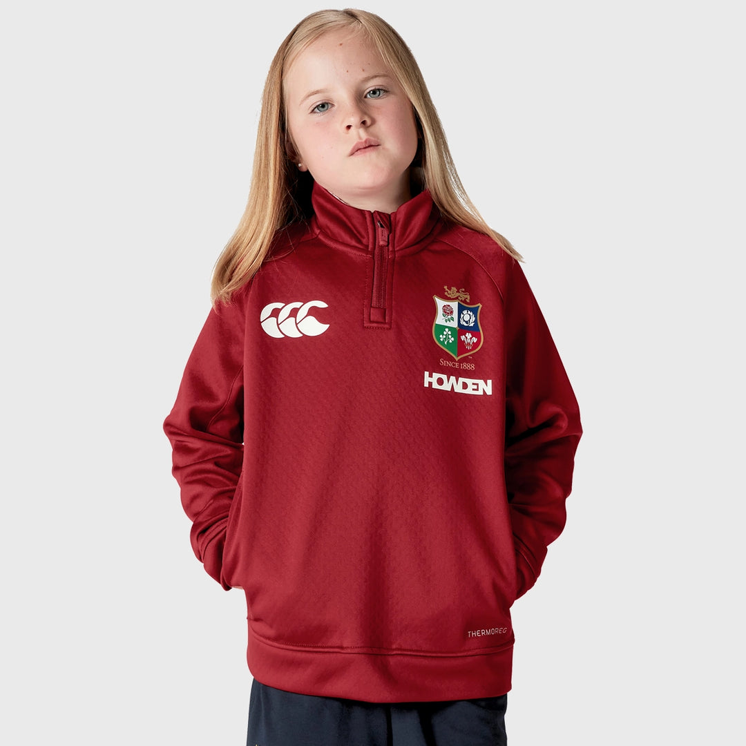 Canterbury British & Irish Lions Kid's 1/4 Zip Fleece Red - Rugbystuff.com