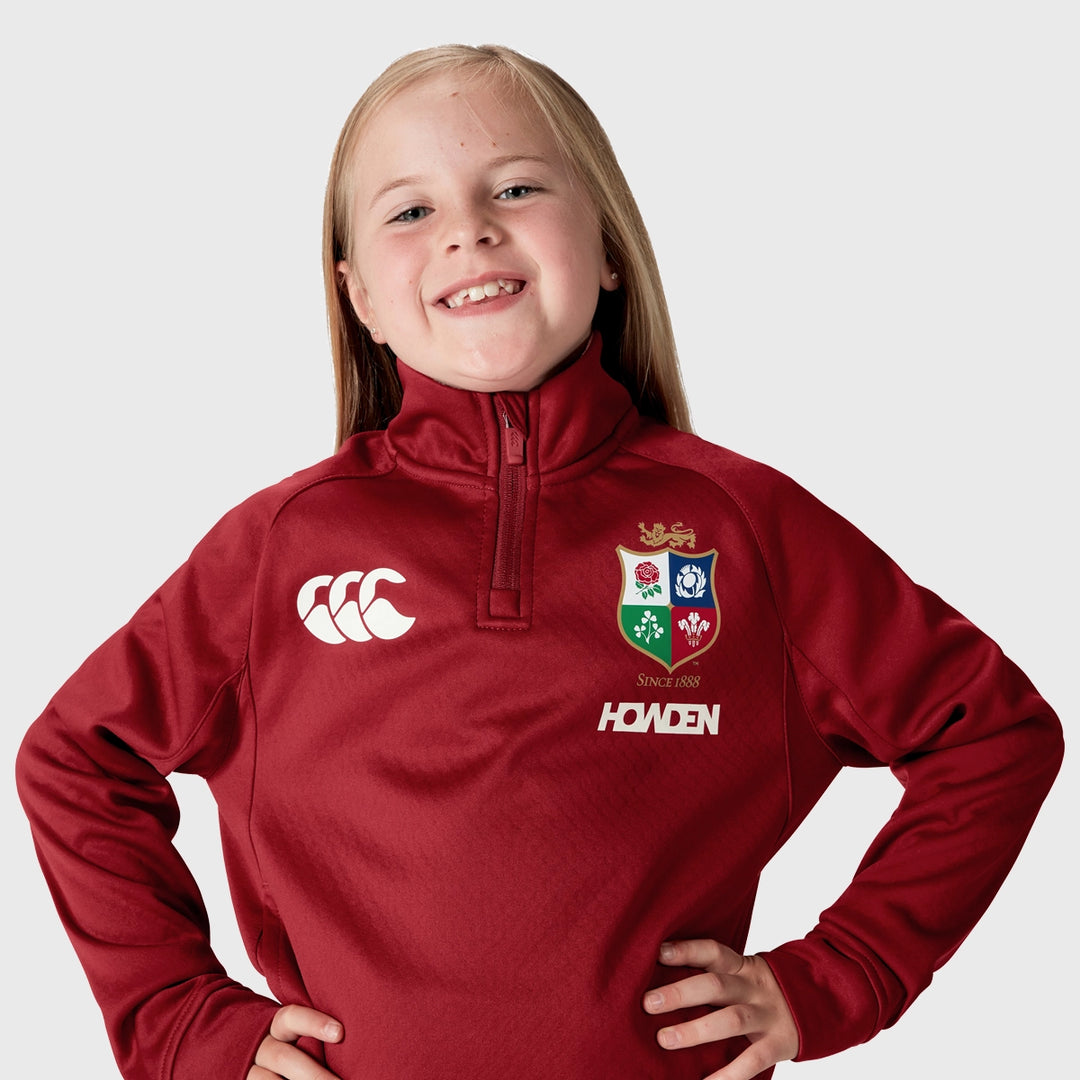 Canterbury British & Irish Lions Kid's 1/4 Zip Fleece Red - Rugbystuff.com