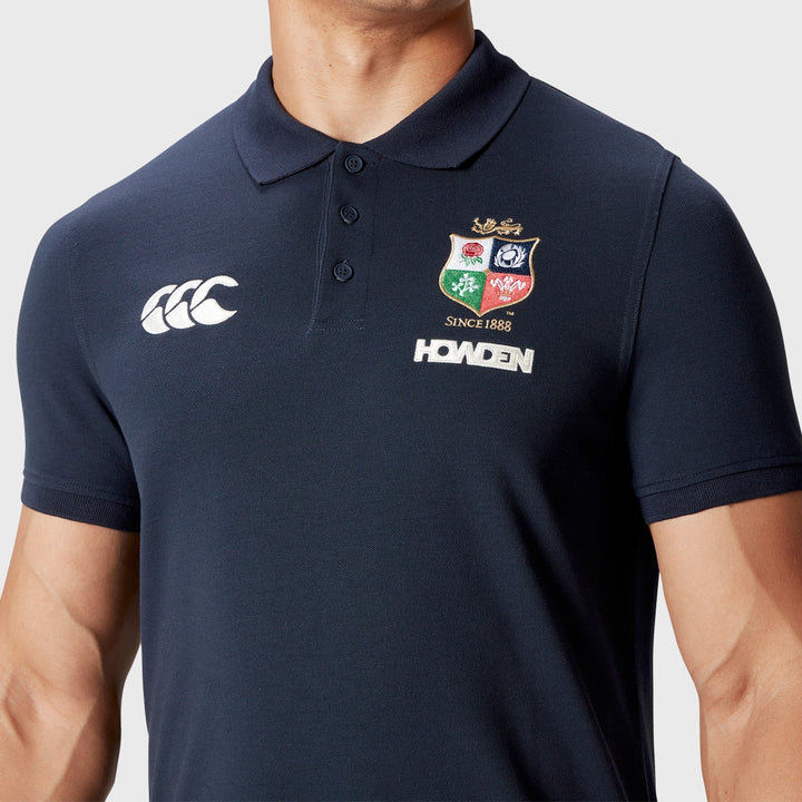 Canterbury British & Irish Lions Men's Pique Polo Shirt Navy - Rugbystuff.com