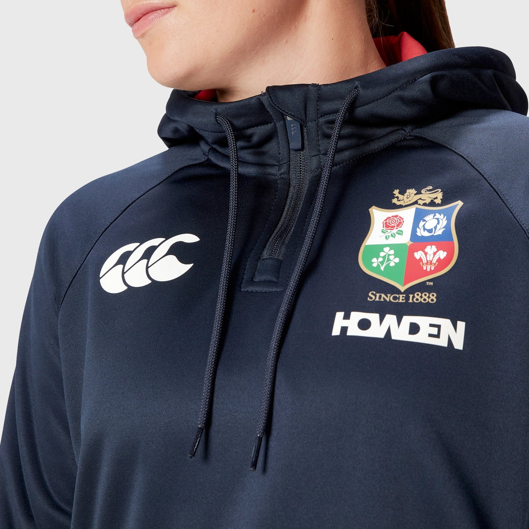 Canterbury British & Irish Lions Women's 1/4 Zip Hoody Navy - Rugbystuff.com