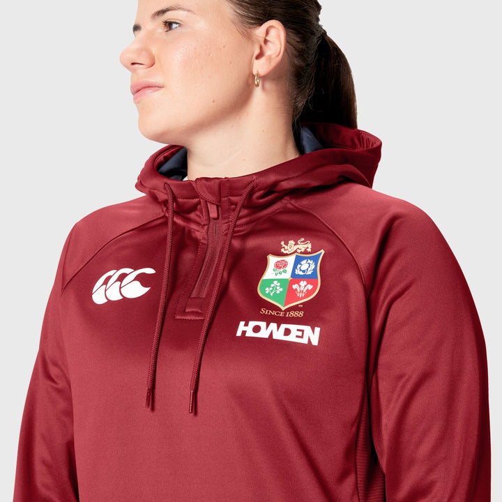 Canterbury British & Irish Lions Women's 1/4 Zip Hoody Red - Rugbystuff.com