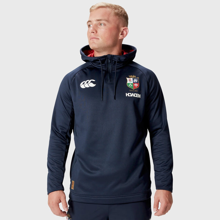 Canterbury British & Irish Lions Men's 1/4 Zip Hoody Navy - Rugbystuff.com