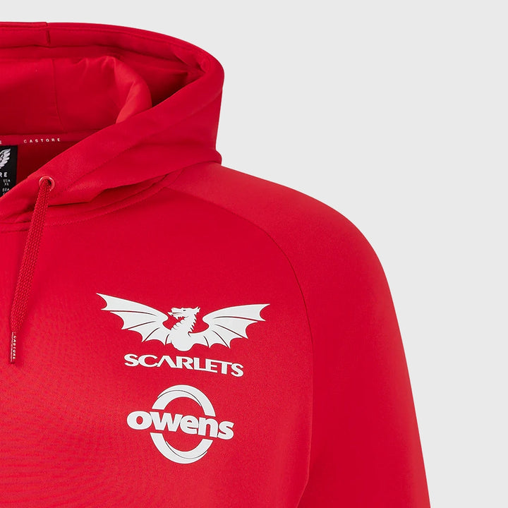 Castore Scarlets Rugby Hoody Red - Rugbystuff.com