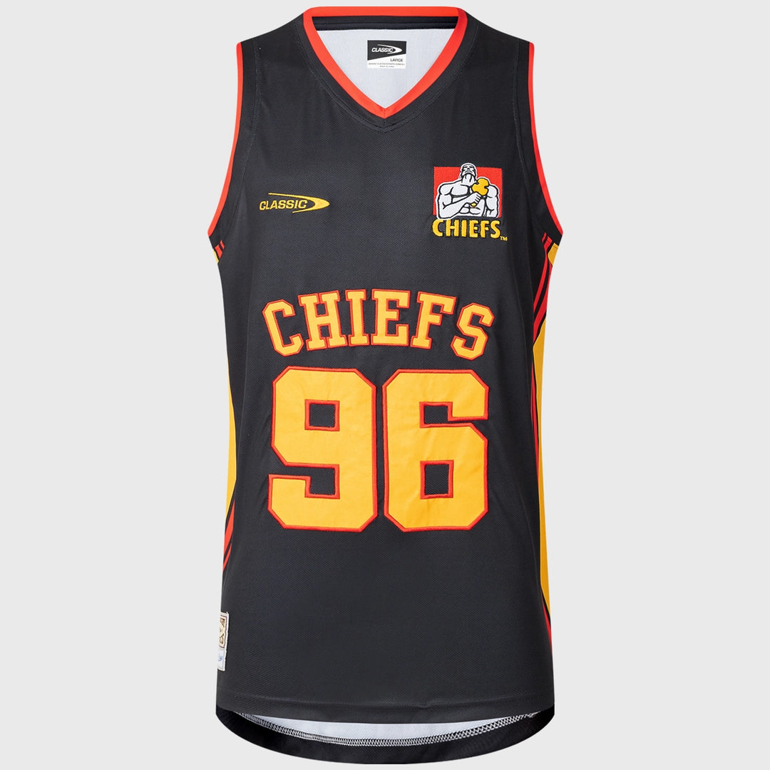 Classic Chiefs Super Rugby Basketball Jersey Black 2025 - Rugbystuff.com