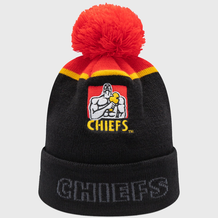 Classic Chiefs Super Rugby Bobble Beanie Hat 2025 - Rugbystuff.com