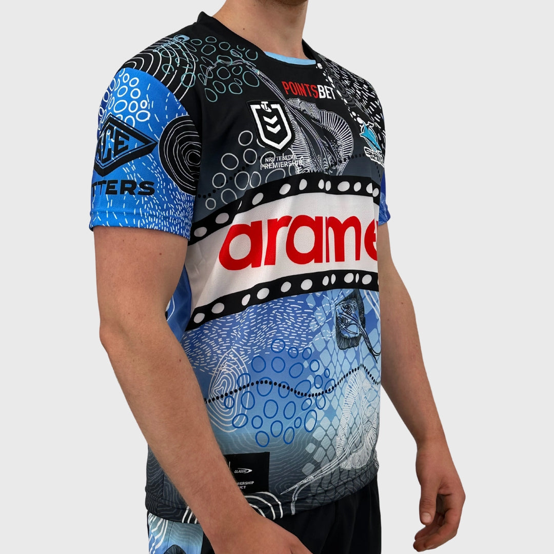 Classic Sharks Men's NRL Indigenous Rugby Jersey - Rugbystuff.com