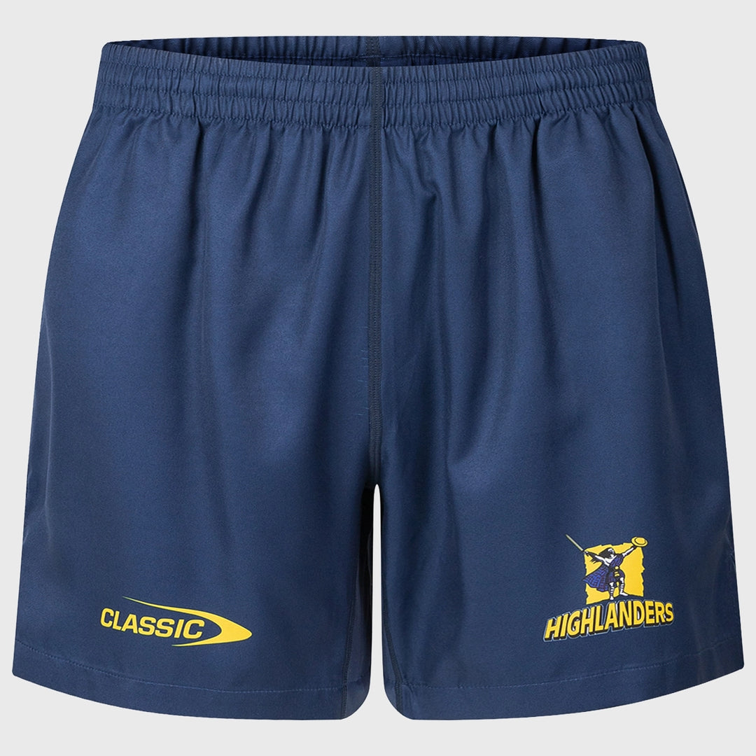 Classic Highlanders Super Rugby Performance Gym Shorts Navy 2025 - Rugbystuff.com