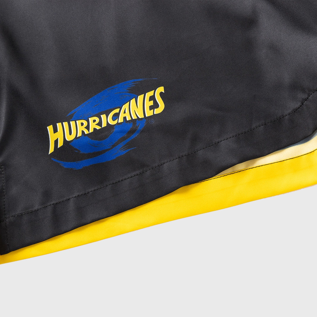 Classic Hurricanes Super Rugby Performance Gym Shorts Black 2025 - Rugbystuff.com