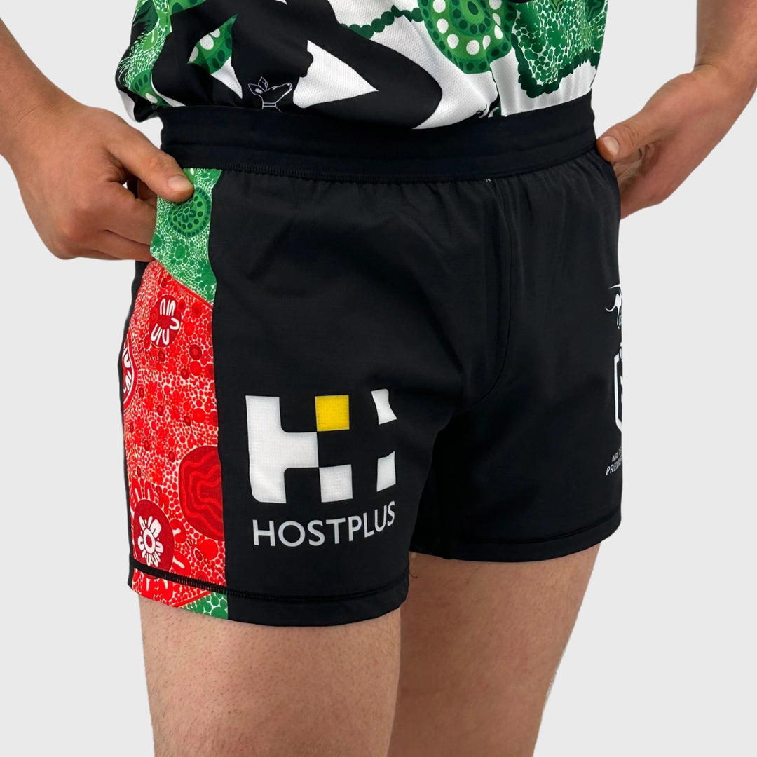 Classic Rabbitohs Men's NRL Indigenous Rugby Shorts - Rugbystuff.com